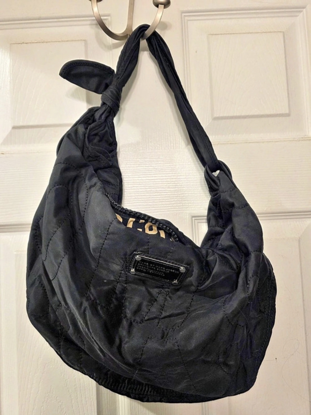 Marc by Marc Jacobs Quilted Nylon Hobo Bag Black